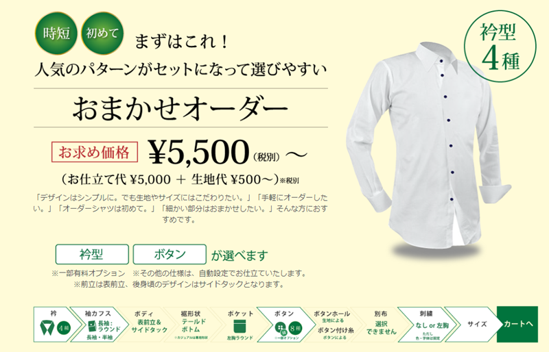 軽井沢シャツのおまかせオーダー