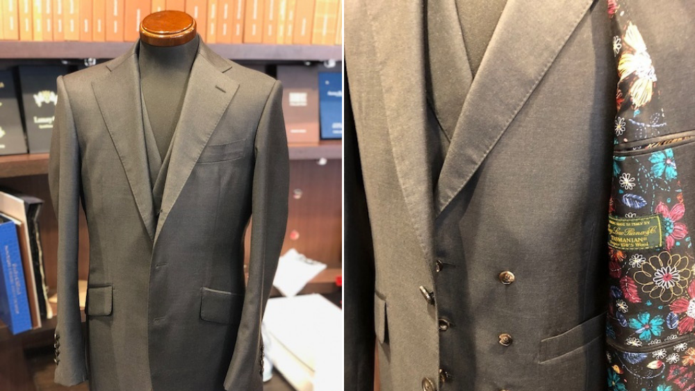 Corvo（コルヴォ）のスーツ制作例 Y様タスマニアン3Pスーツをオーダーでお仕立て