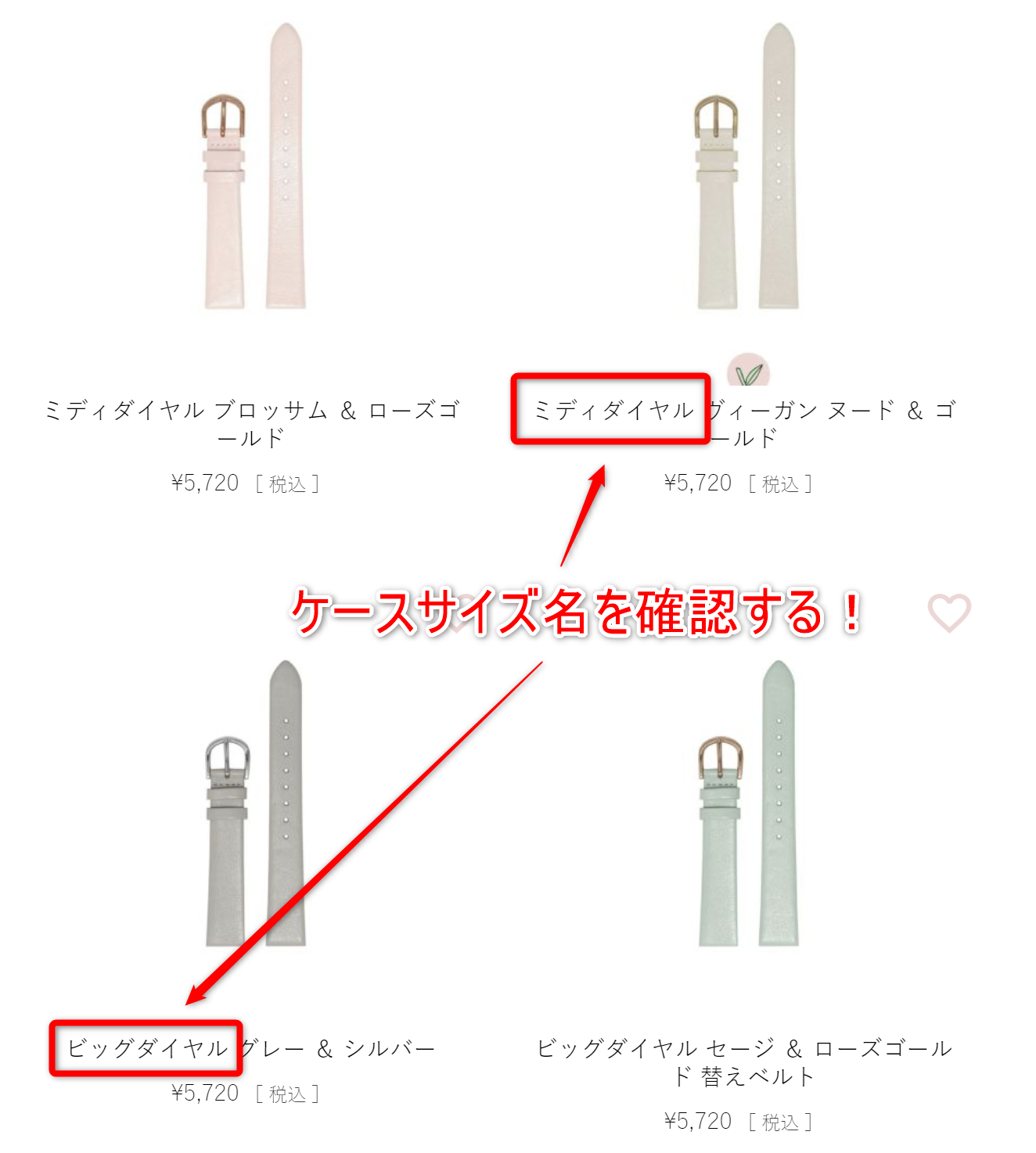 オリビアバートン 替えベルト ケースサイズ名