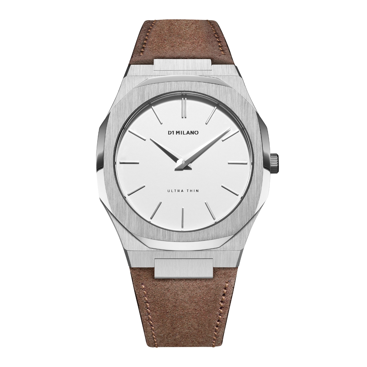 D1 MILANO ディーワンミラノ Ultra Thin Eggshel Dial with Suede Leather Brown Strap