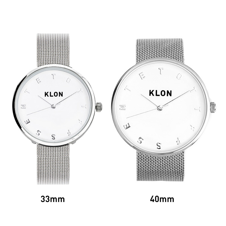 KLON ステンレスメッシュベルト 腕時計 40mm 33mm