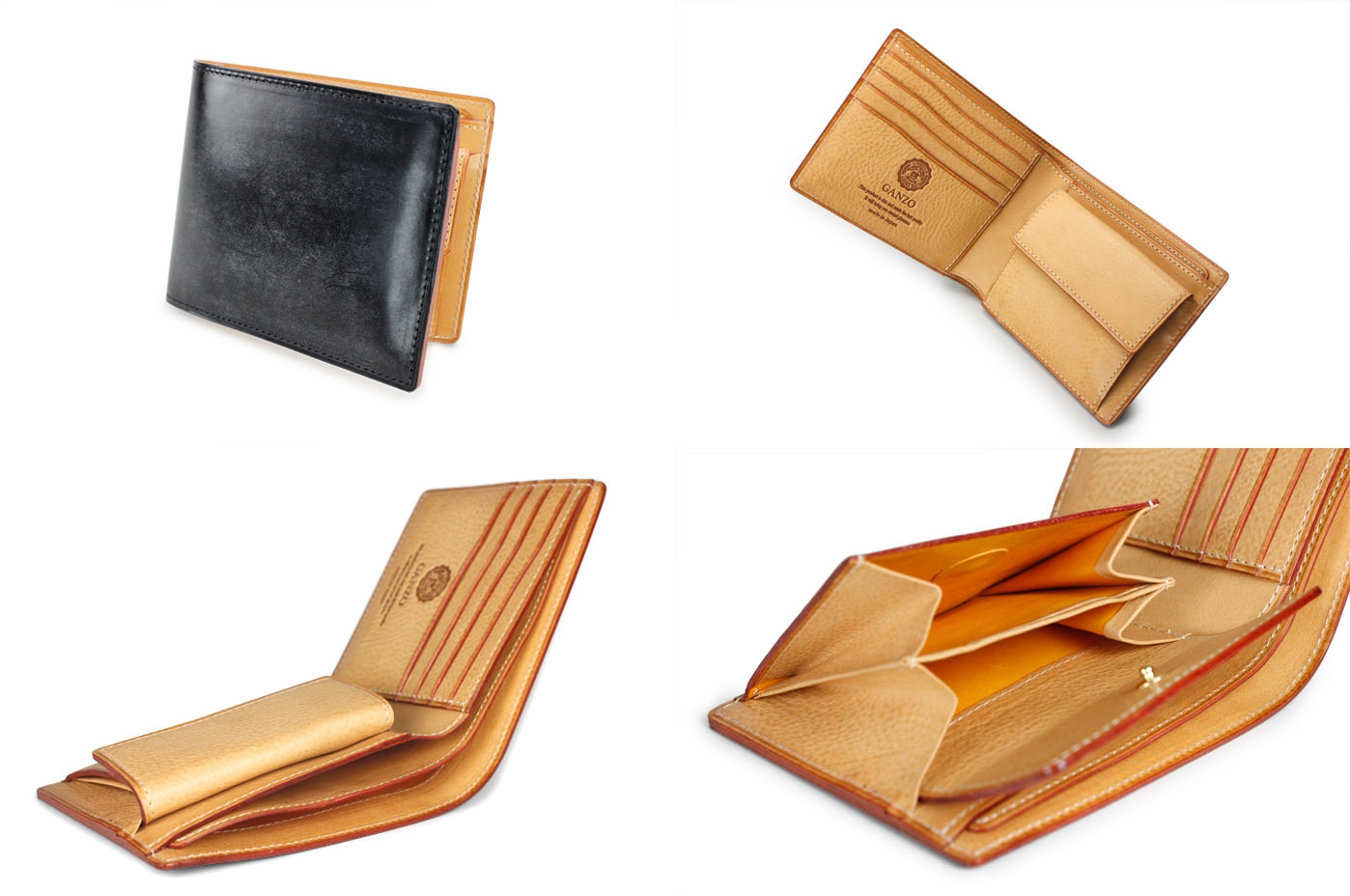 GANZO ガンゾ THIN BRIDLE(シンブライドル) 小銭入れ付き二つ折り財布 デザイン