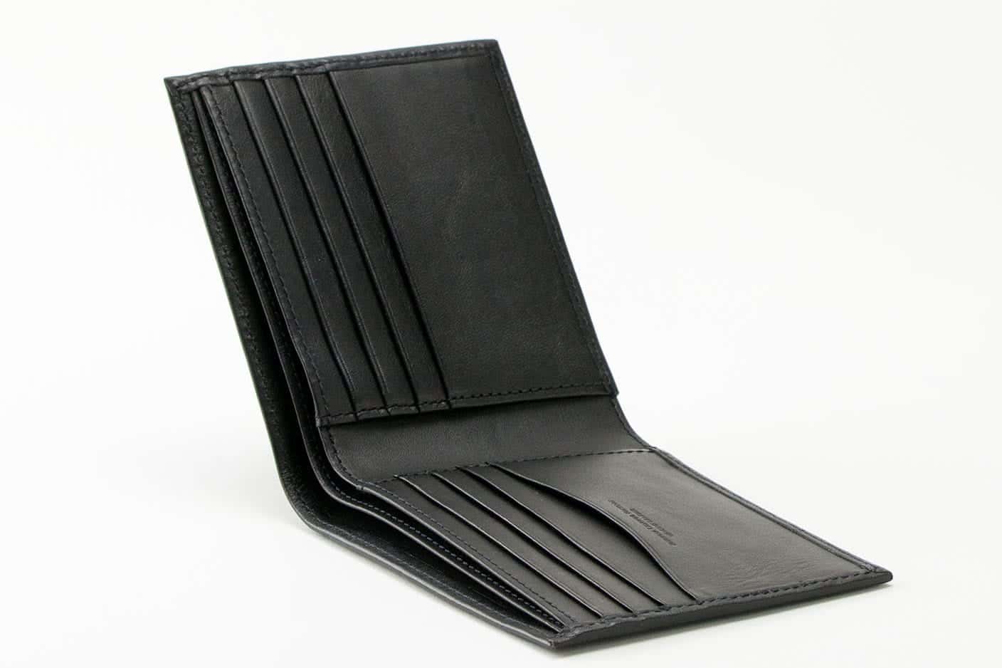 二う折り財布(小銭入れなし) ブラック オープン Business Leather Factory（ビジネスレザーファクトリー）