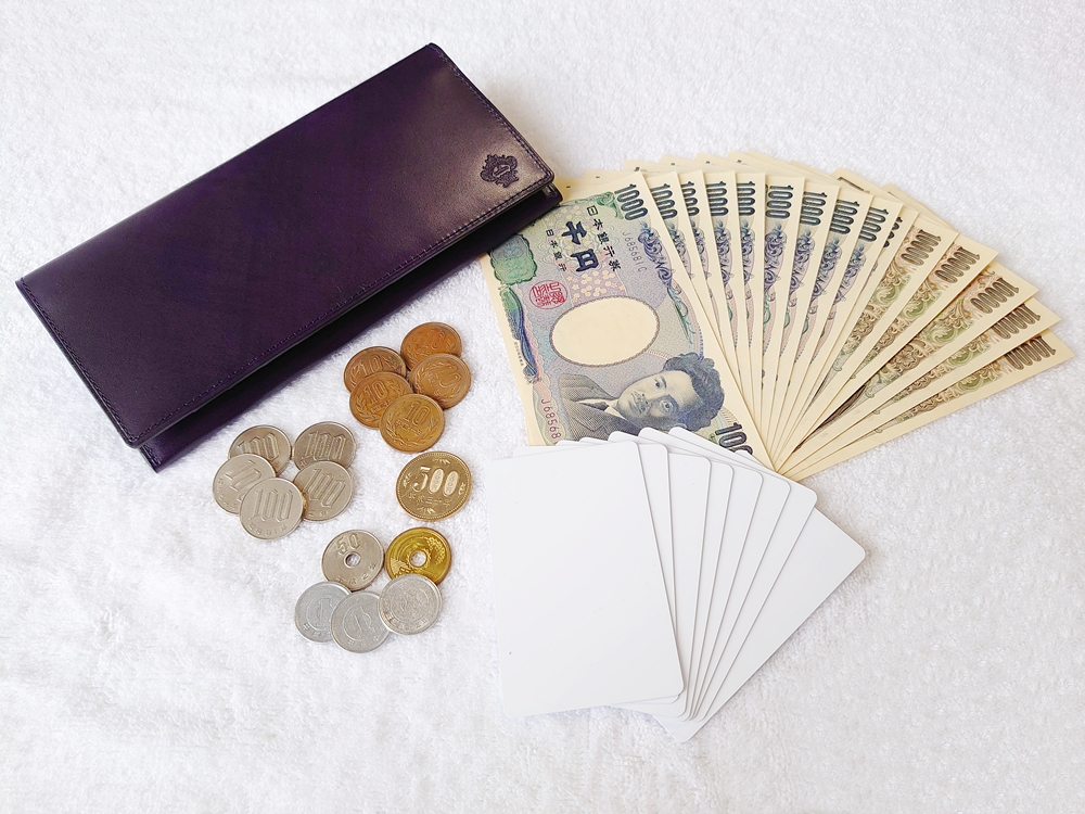 Orobianco（オロビアンコ）ファスナー付き長財布（品番：ORS－012608）ブラック お金とカードを実際に入れた使い心地を確認