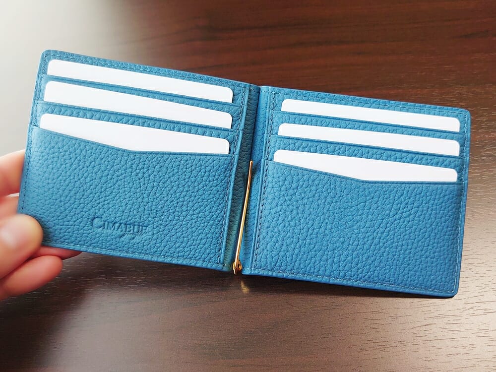 シュランケンカーフ マネークリップ（Blue）CIMABUE（チマブエ）Mens Leather Store（メンズレザーストア）カードポケット カード6枚収納
