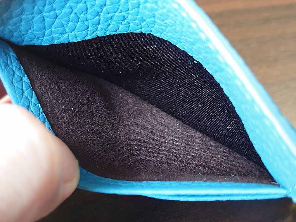 シュランケンカーフ マネークリップ（Blue）CIMABUE（チマブエ）Mens Leather Store（メンズレザーストア）カードポケット 内側の生地