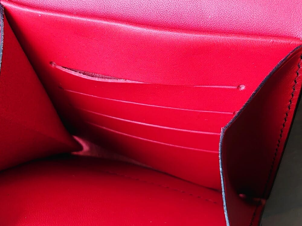 リスシオ ショート財布「Black x Red」NIBUR（ニブール）Mens Leather Store（メンズレザーストア）カード入れ カードポケット