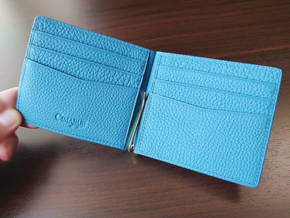 シュランケンカーフ マネークリップ（Blue）CIMABUE（チマブエ）Mens Leather Store（メンズレザーストア）カードポケット 全体 6ヵ所