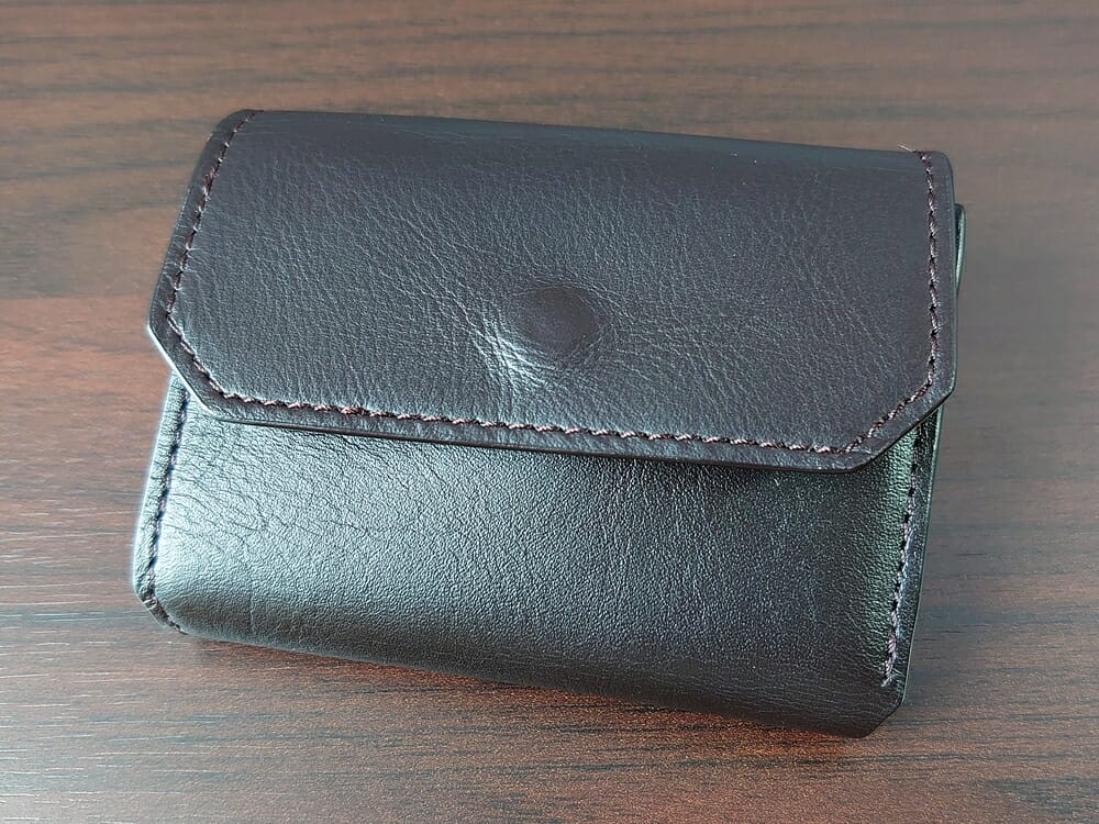 LIFE POCKET（ライフポケット）MiniWallet3 ミニウォレット3 espresso エスプレッソ 財布 デザイン かぶせホック側