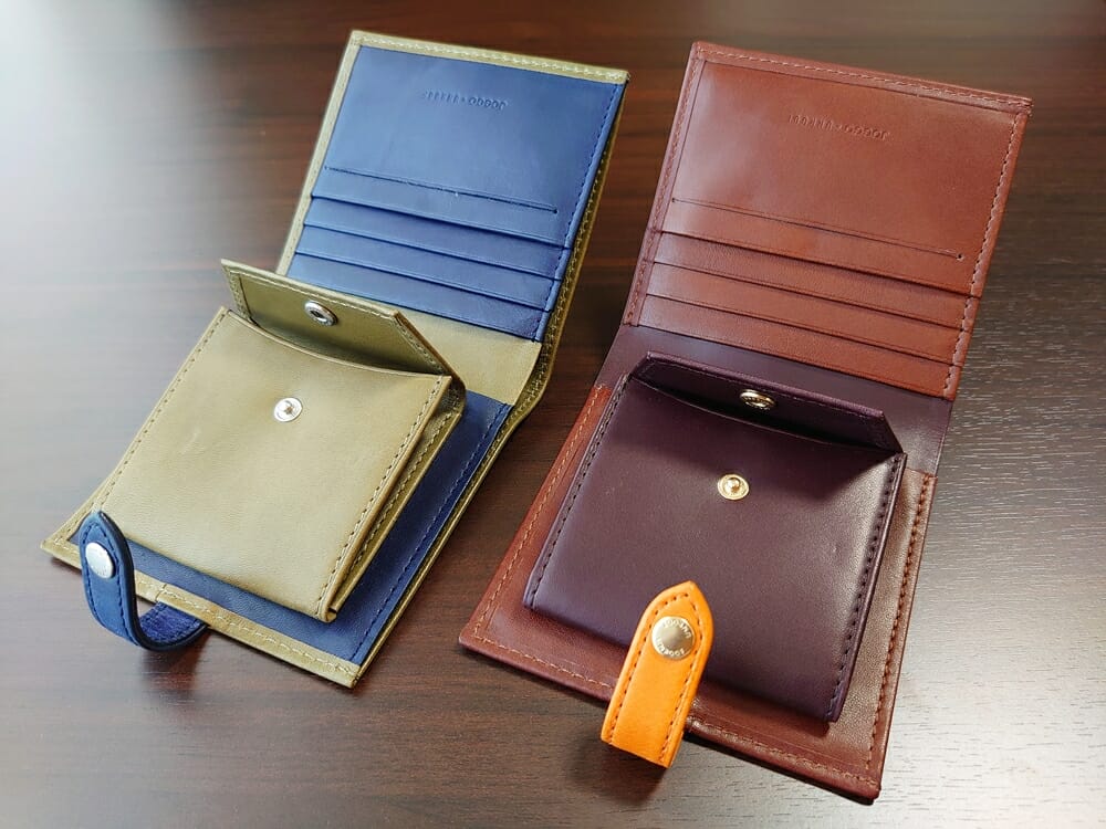 JOGGO（ジョッゴ）ENISHI 2つ折り財布 姫路レザー（グリーン、ブルー）（ブラウン、オレンジ）比較 財布見開き 小銭入れ