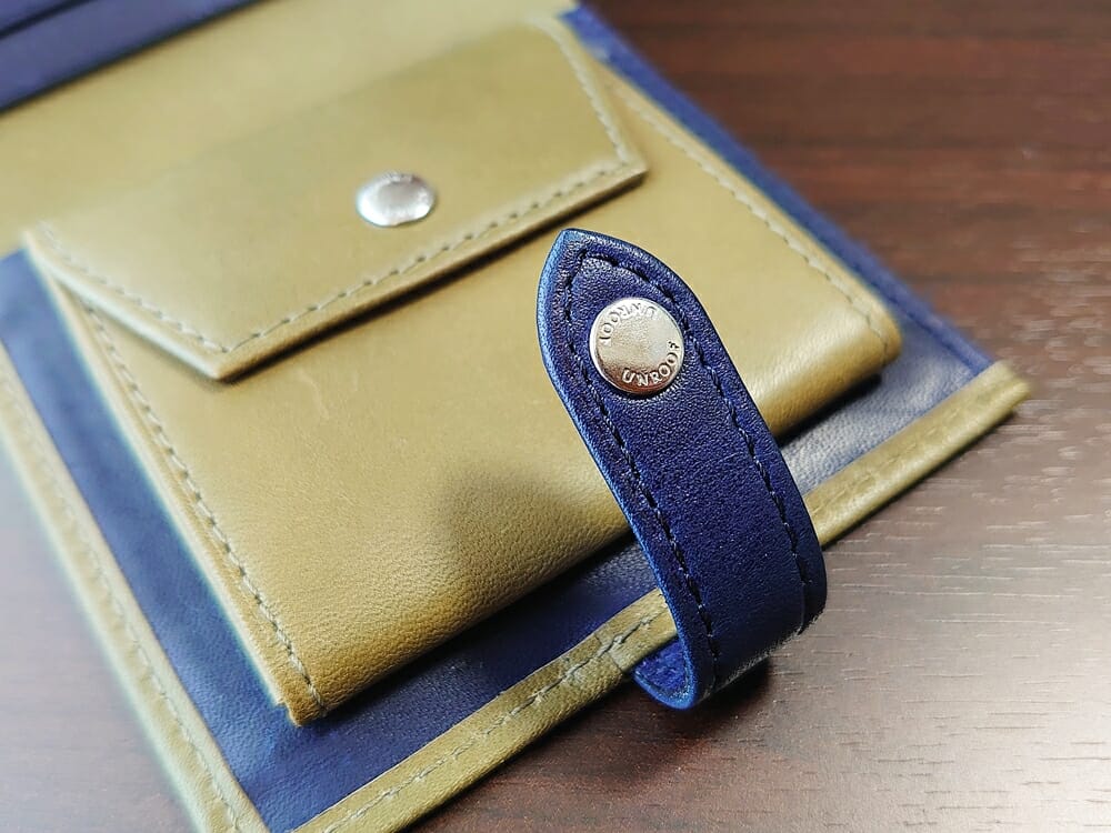 JOGGO（ジョッゴ）ENISHI 2つ折り財布 姫路レザー（グリーン、ブルー）小銭入れ ベルト ホック カラー