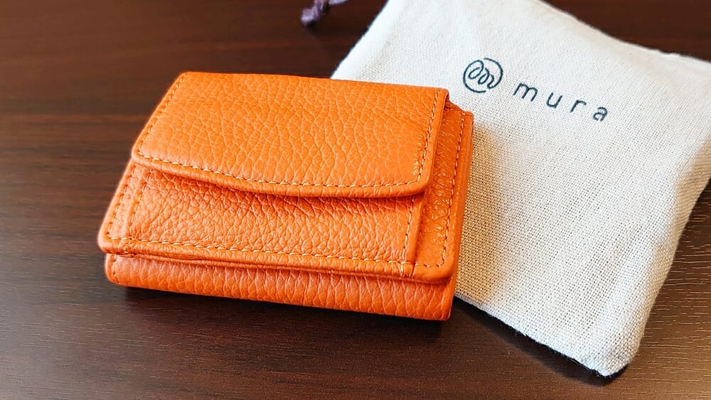 三つ折り財布 ST-909 イタリア製シュリンクレザー スキミング防止機能付 オレンジ MURA（ムラ）財布レビュー カスタムファッションマガジン