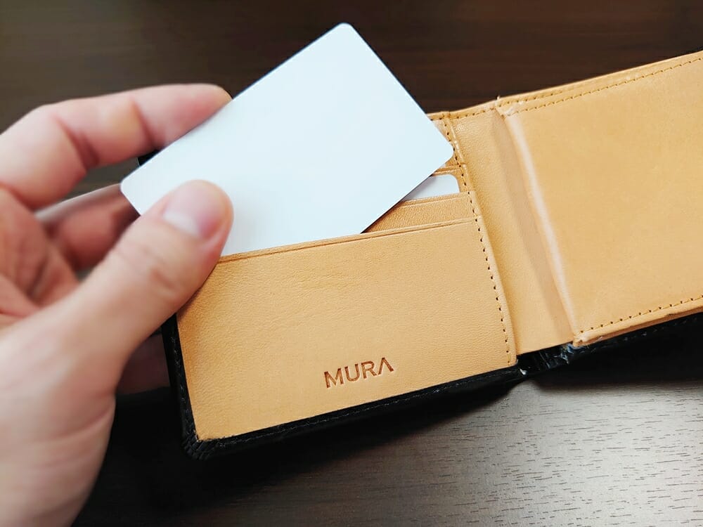 二つ折り財布 st-819 イタリアンレザー（フルグレイン）スキミング防止機能付 MURA（ムラ）見開き カードポケット 使い心地
