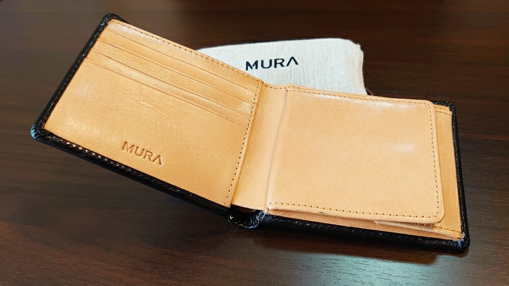 二つ折り財布 st-819 イタリアンレザー（フルグレイン）スキミング防止機能付 MURA（ムラ）財布レビュー ベジタブルタンニンレザー