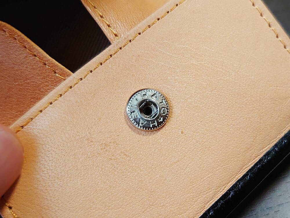 二つ折り財布 st-819 イタリアンレザー（フルグレイン）スキミング防止機能付 MURA（ムラ）スナップボタン HATO-HASHI 日本製