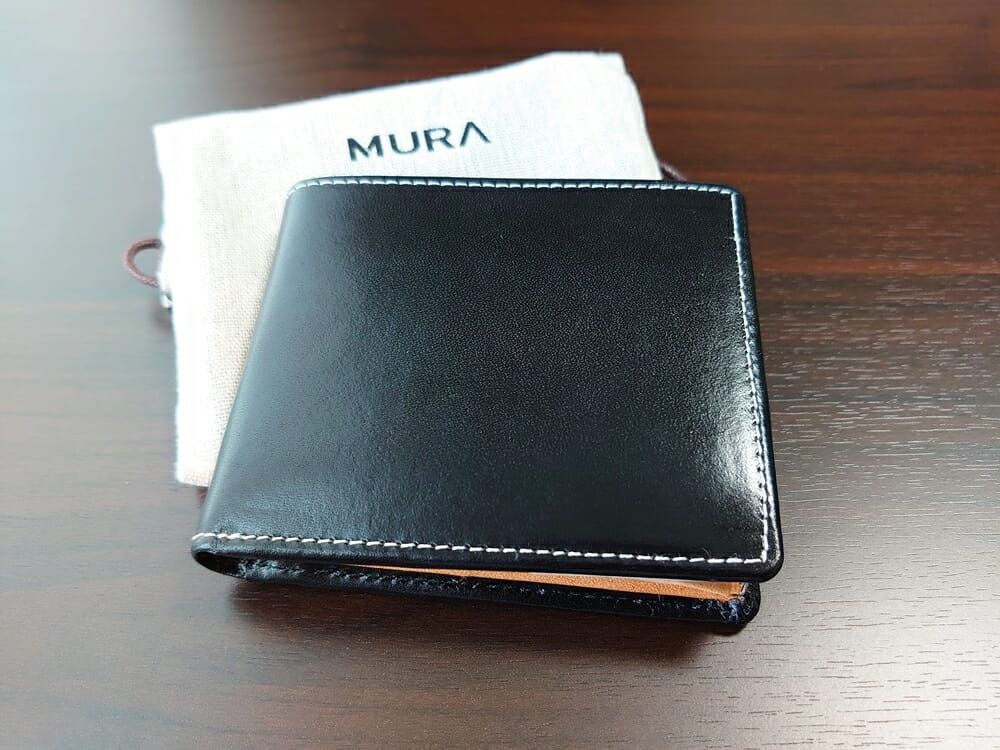 二つ折り財布 st-819 イタリアンレザー（フルグレイン）スキミング防止機能付 MURA（ムラ）専用布袋付き