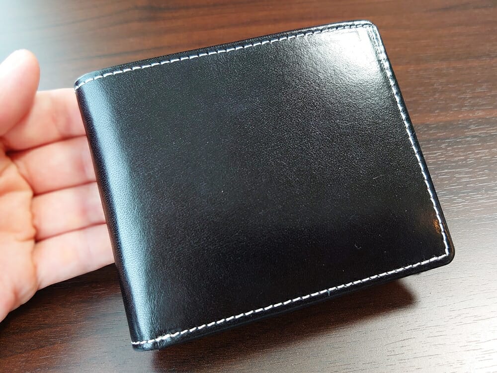 二つ折り財布 st-819 イタリアンレザー（フルグレイン）スキミング防止機能付 MURA（ムラ）レザーの質感