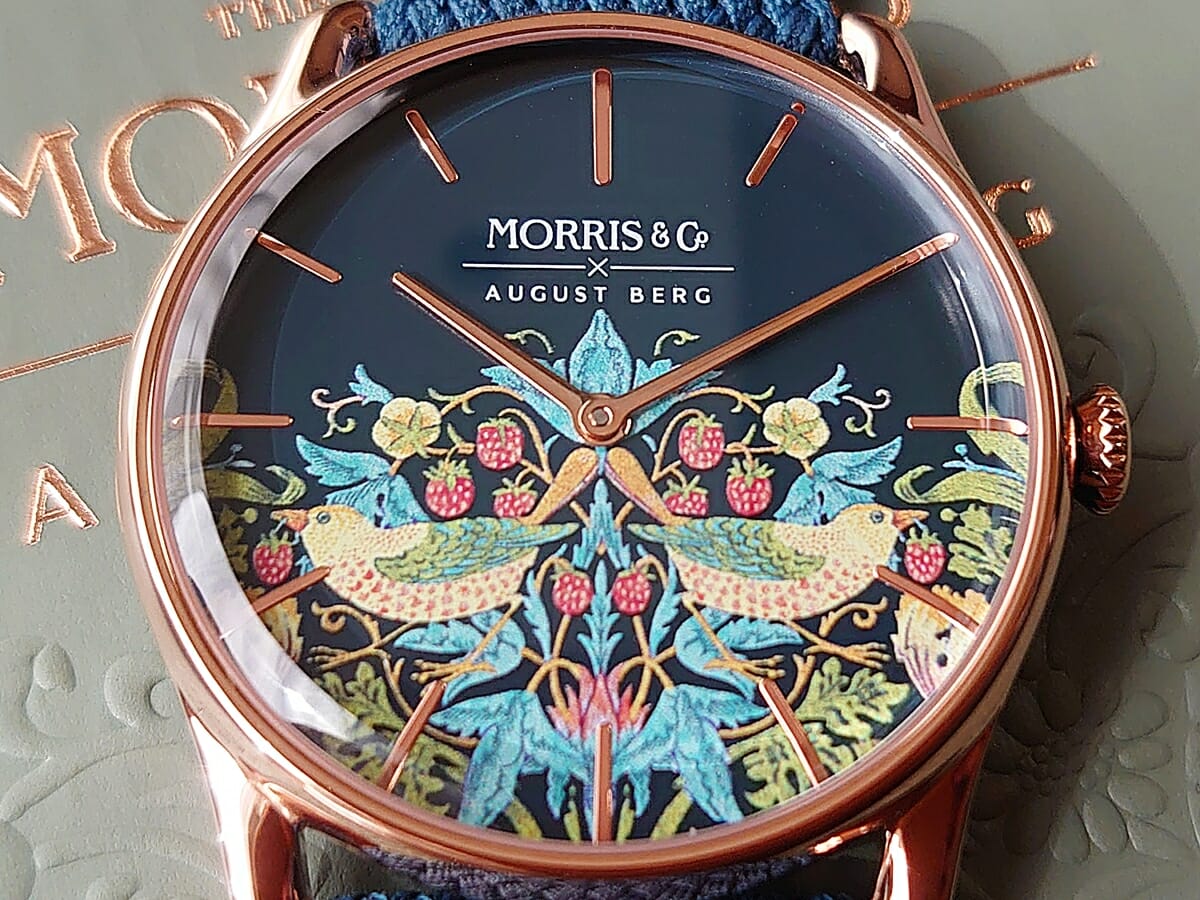 Morris & Co. モリス＆コー Strawberry Thief いちご泥棒 38mm August Berg オーガストバーグ ダイアルデザイン4