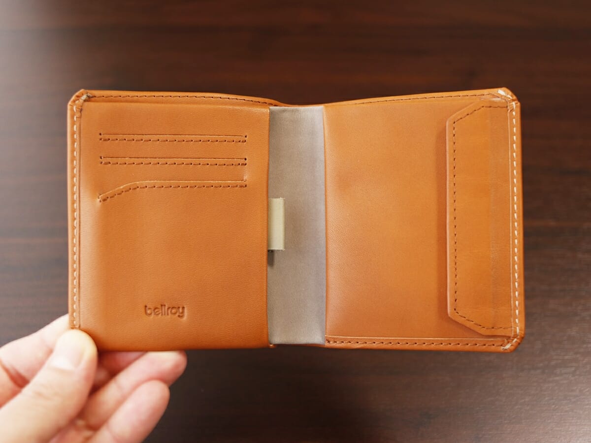 Coin Wallet（コインウォレット）小銭入れ付き薄型二つ折り財布 bellroy（ベルロイ）財布レビュー 内装デザイン1