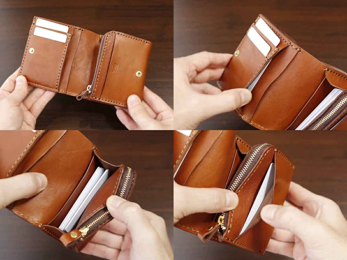 ショートウォレット(WS-11) HERZ ヘルツ 二つ折り財布 レビュー お金とカード 収納具合 カードポケット