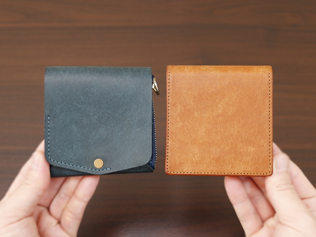 moku（モク）小さく薄い財布Saku Ver.2 com-ono（コモノ）薄い財布 Slim-005pb 財布の比較レビュー サイズ1