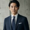 ネイビー チェックスーツ ビジネススーツ 男性