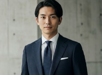ネイビー チェックスーツ ビジネススーツ 男性