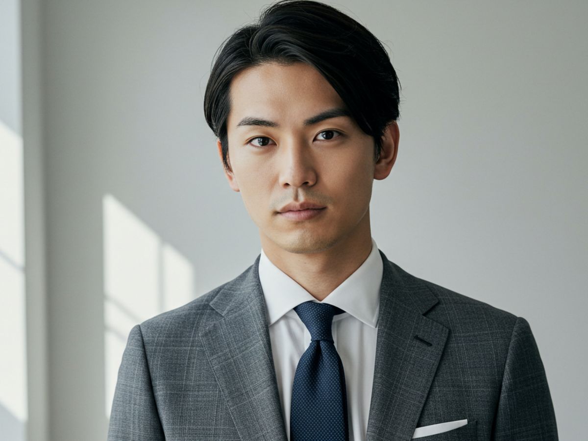 チェックのビジネススーツを着用している男性