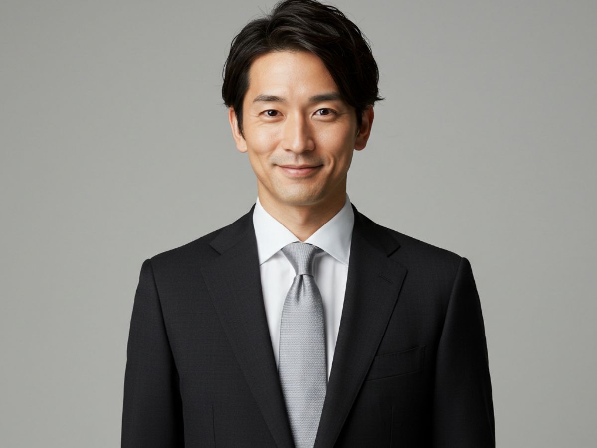 結婚式 ブラックスーツ 白シャツ シルバーネクタイ 男性