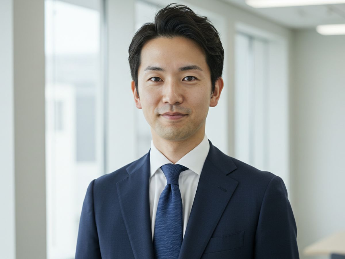 ネイビーのビジネススーツ 男性