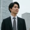 黒のビジネススーツを着用した男性