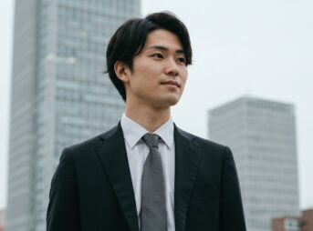 黒のビジネススーツを着用した男性