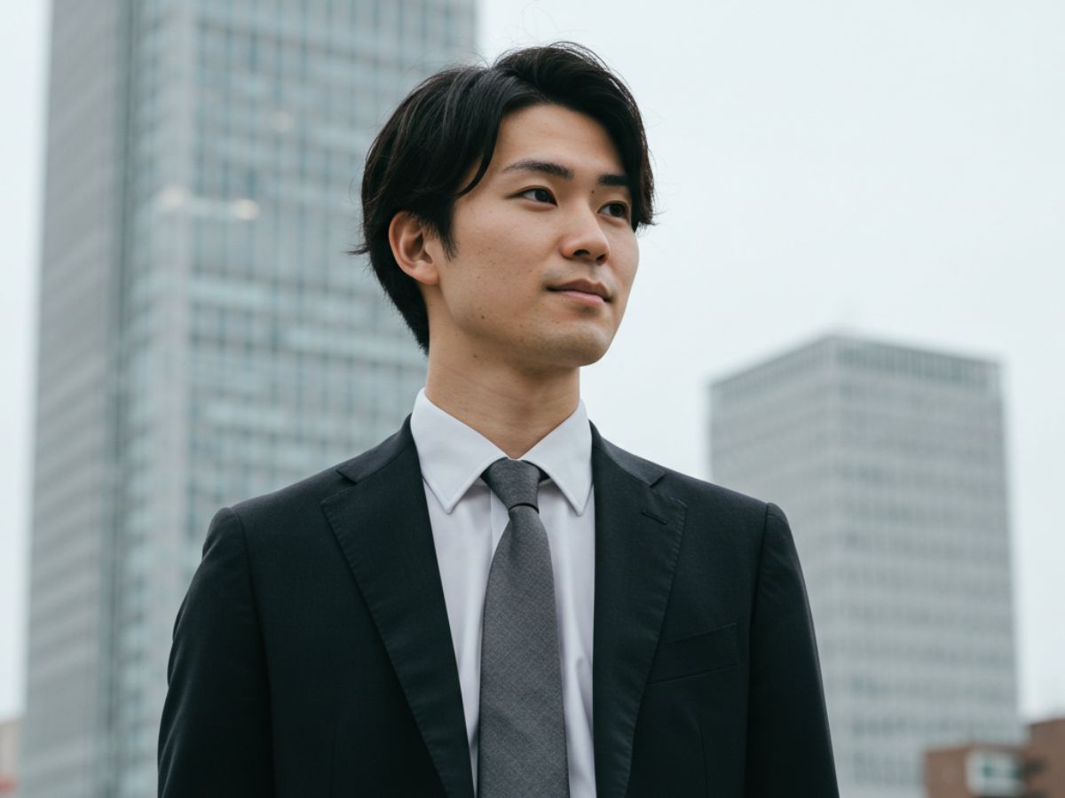黒のビジネススーツを着用した男性