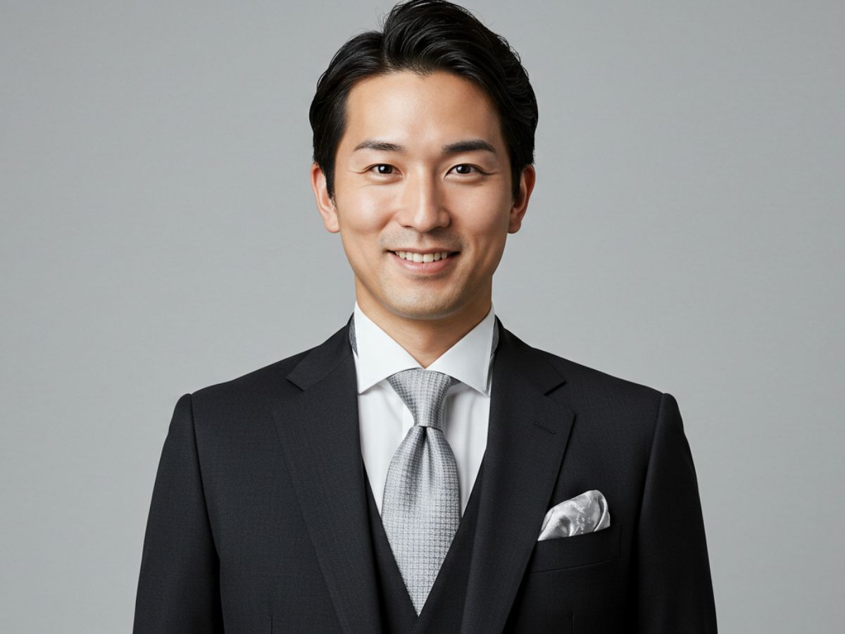 結婚式 黒のスーツ おしゃれ着こなし 男性
